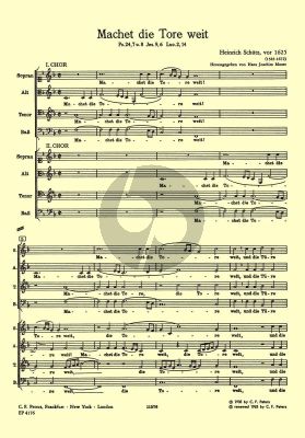 Schutz Machet die Tore weit 8 Stimmen 2 Chören (SATB - SATB) (Hans Joachim Moser)