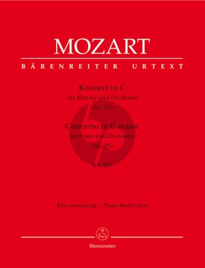 Mozart Concerto for Piano and Orchestra No.25 C major KV 503 Edition for 2 Pianos (Edited by Hermann Beck) (Barenreiter-Urtext)