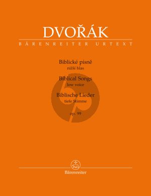 Dvorak Biblical Songs Op. 99 Low Voice and Piano (Czech, English, German) (edited by Eva Velická)