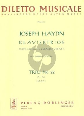 Haydn Klaviertrio No.22 A-Dur Hob XV:9 fur Violine, Violoncello und Klavier (Herausgeber H.C. Robbins Landon)