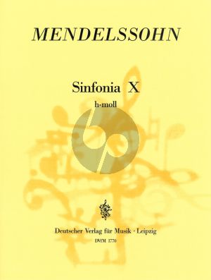 Mendelssohn Jugendsinfonie No. 10 h-moll MWV N 10 Streichorchester (Partitur) (Hellmuth Christian Wolff)