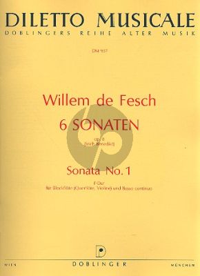 Fesch 6 Sonaten Op. 8 No. 1 F-dur Altblockflöte und Bc (Erich Benedikt)