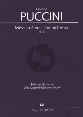 Puccini Messa a 4 Voci (Messa di Gloria) for Soli, Choir and Orchestra Vocal Score (Dieter Schickling) (Latin)