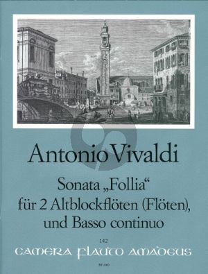 Vivaldi Sonata g-minor RV 63 "Follia" 2 Treble Recorders (Flutes) and Bc (Score/Parts) (edited by Manfredo Zimmermann)