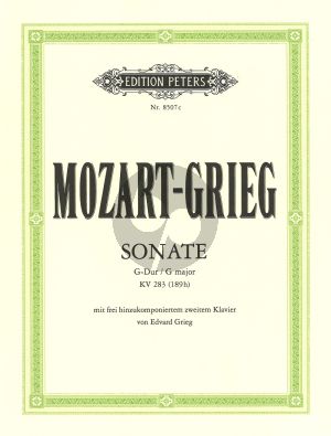 Mozart-Grieg  Sonate G-dur KV 283 (189h) (mit frei hinzukomponiertem zweitem Klavier Edvard Grieg) (Vollsnes Arvid)