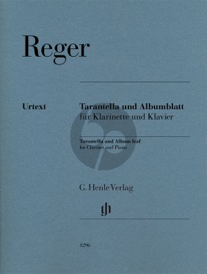 Reger Tarantella and Album Leaf g-minor Clarinet[Bb]-Piano (Henle)