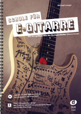 Langer Schule für E-Gitarre - Mit den größten Hits der Rockgeschichte Gitarre lernen - Buch mit Cd