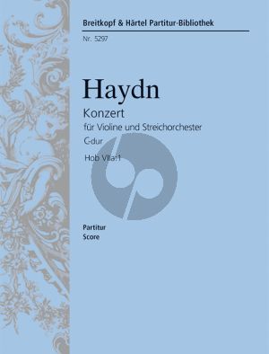 Haydn Konzert C-dur Hob VIIa:1 Violine und Orchster Partitur (Walter Heinz Bernstein)