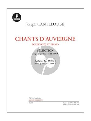 Canteloube Chants d'Auvergne (Selection) (Chant-Piano) (Book with Download Card)