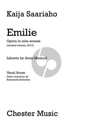 Saariaho Emilie (Opera in 9 Acts) Soprano Vocal Score (french)