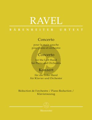 Ravel Concerto for the Left Hand for Piano and Orchestra (piano red.)