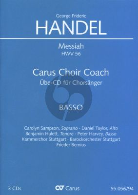 Handel Messiah HWV 56 Soli-Choir-Orch. Bass 3 CD's (english) (Carus Choir Coach)