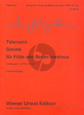 Telemann Sonate h-moll TWV 41:h4 (Tafelmusik I) Flöte-Bc (Jochen Reutter) (Wiener-Urtext)