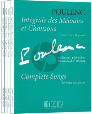 Poulenc Intégrale des Mélodies et Chansons (Complete songs) (Vol.1-4 Set) Voice-Piano (original keys)