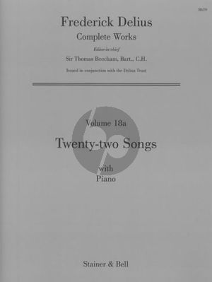 Delius 22 Songs Voice-Piano