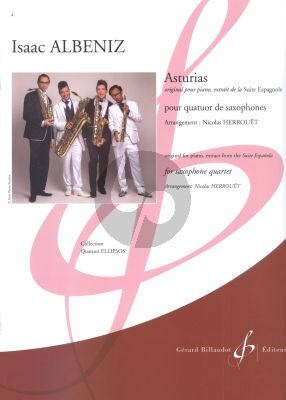 Albeniz Asturias (de Suite Espagnole) 4 Saxophones (SATB) (Score/Parts) transcr. Nicolas Herrouet)