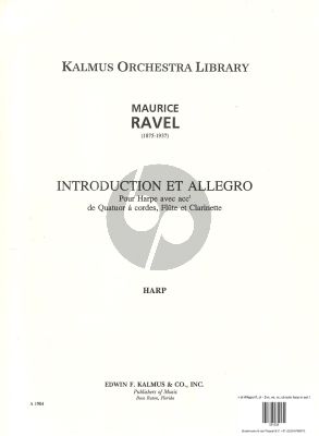 Introduction et Allegro fl, cl - 2vn, va, vc, cb solo harp in set Set of parts