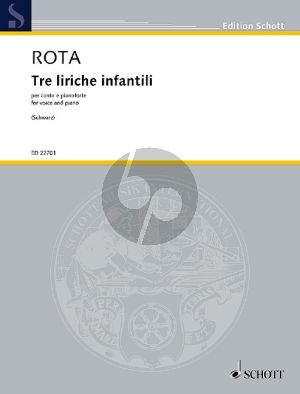 Rota Tre Liriche Infantili (3 Children's Songs) Voice-Piano (texts Lina Schwartz)