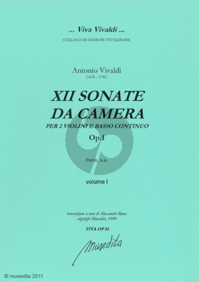 12 Sonate da Camera Op.1 Vol. 1 2 Violins and Bc