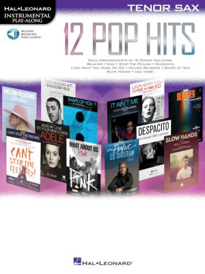 12 Pop Hits Instrumental Play-Along Tenor Sax. (Book with Audio online)