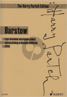 Partch Barstow - 8 Hitchhiker Inscriptions from a Highway Railing at Barstow, California Voice with Instruments Study Score