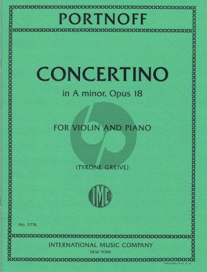 Portnoff Concertino a-minor Op.18 Violin-Piano (edited by Tyrone Greive)