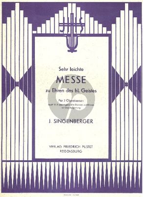 Singenberger Sehr Leichte Messe Zu Ehren Des Heiligen Geistes SATB-Orgel