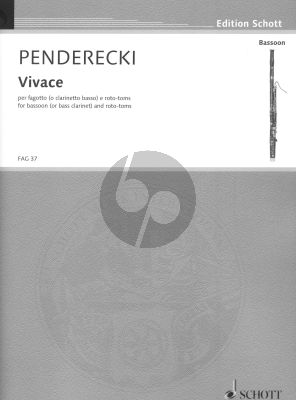 Penderecki Vivace for Bassoon (or Bass Clarinet) and Roto-Toms (Playing Score)