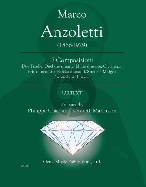 Anzoletti 7 Composizioni per Viola - Piano (Prepared Philippe Chao and Kenneth Martinson) (Urtext)