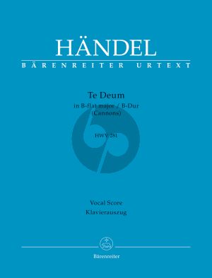Handel Te Deum B-dur HWV 281 (Cannons) STTTB-Orchester (Klavierauszug) (Graydon Beeks)