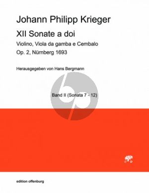 Krieger 12 Sonate a doi Opus 2 No. 7 - 12 Violine-Viola da Gamba-Bc (Part./Stimmen) (Hans Bergmann)