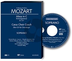 Mozart Krönungsmesse KV 317 SATB soli-SATB-Orchester Bass Chorstimme CD (Carus Choir Coach) (Helmut Rilling)