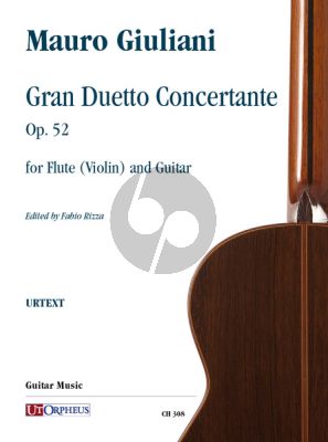 Giuliani Gran Duetto Concertante Op. 52 for Flute (Violin) and Guitar (Score/Parts) (edited by Fabio Rizza)