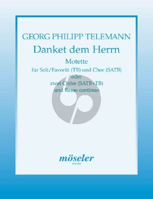 Telemann Danket dem Herrn Solo TB - SATB-BC Partitur (Partitur) (Wolf Hobohm)