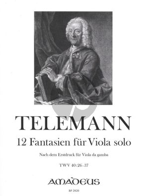 Telemann 12 Fantasien · TWV 40:26-37 (1735) Viola solo (eingerichtet nach dem Erstdruck für Viola da gamba) (Viacheslav Dinerchtein)