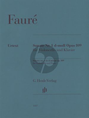 Faure Violoncello Sonata no. 1 d minor op. 109