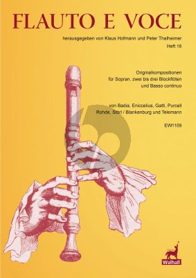 Flauto e Voce Volume 16 Sopran-2 - 3 Blockflöten und Bc (Part./Stimmen) (herausgegeben von Klaus Hofmann und Peter Thalheimer)