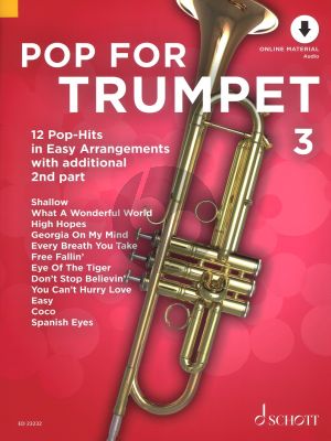 Pop For Trumpet (12 Pop-Hits in Easy Arrangements) Vol.3 (1 - 2 Trumpets) (Bk-Online Download) (edited by Uwe Bye)