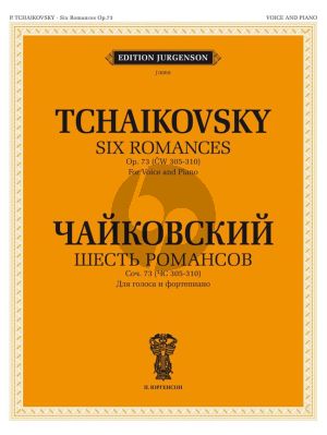 Tchaikovsky 6 Romances Op.73 Voice and Piano