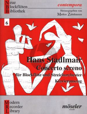 Stadlmair Concerto Sereno (1997) Flauto Dolce Contralto and Piano (Herausgegeben von Markus Zahnhausen)