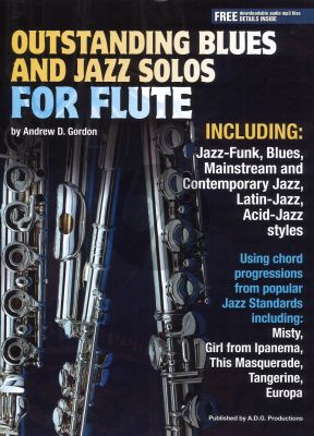 Gordon Outstanding Blues and Jazz Flute Solos Book - Audio online