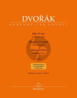 Dvorak Messe D-dur Op.86 Soli-Chor-Orgel (Orgelfassung) (Partitur) (herausgegeben von Haig Utidjian)