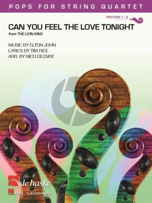 John Can You Feel the Love Tonight for String Quartet (Score/Parts) (arr. Nico Dezaire)