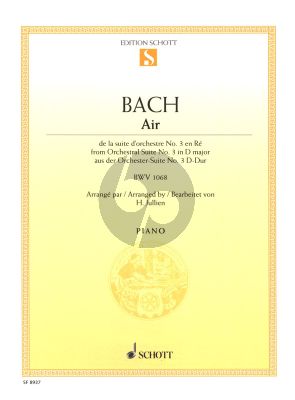 Bach Air D-Dur BWV 1068 aus der Orchestersuite No.3 D-Dur Klavier (bearbeitet von H. Jullien)