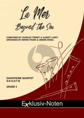 Trenet La Mer (Beyond the Sea) 4 Saxophonen (S/SA-A-A/T-B) (Part./Stimmen) (transcr. Bernd Frank & Undine Engel)