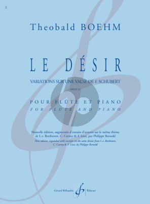 Boehm Le Desir Flute and Piano (Variations sur une Valse de Franz Schubert Op. 21)