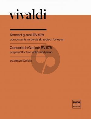 Vivaldi Concerto g-moll RV 578 for 2 Violins and Piano