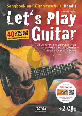 Espinosa Let's Play Guitar Songbook und Gitarrenschule Vol.1 mit 2 CDs und QR-Codes