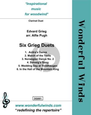 Six Grieg Duets for 2 Clarinets (arr. Alfie Pugh)