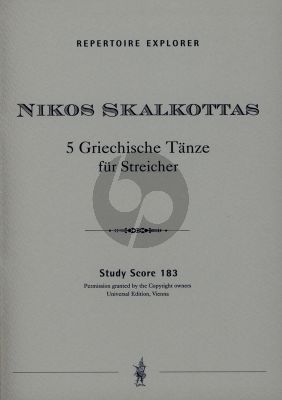 Skalkottas 5 Griechische Tanze fur Streichorchester Studienpartitur